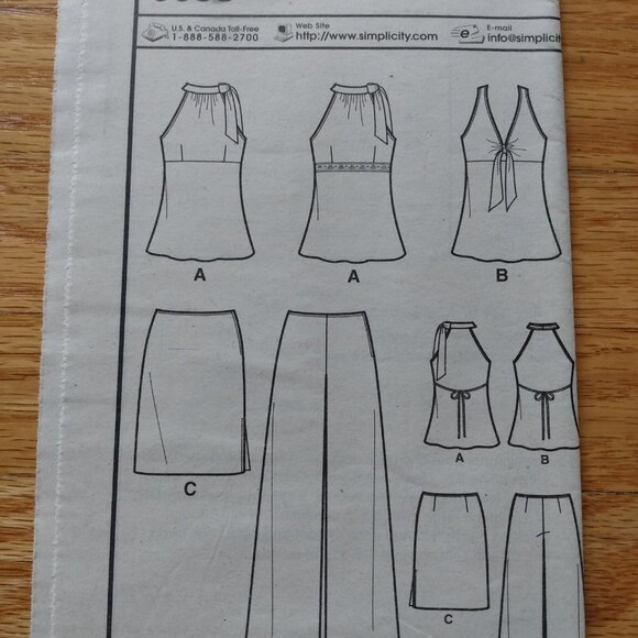 Sleeveless Top Skirt Pants Sewing Pattern Size 6-16 New Look 6655 UNCUT - Picture 8 of 9